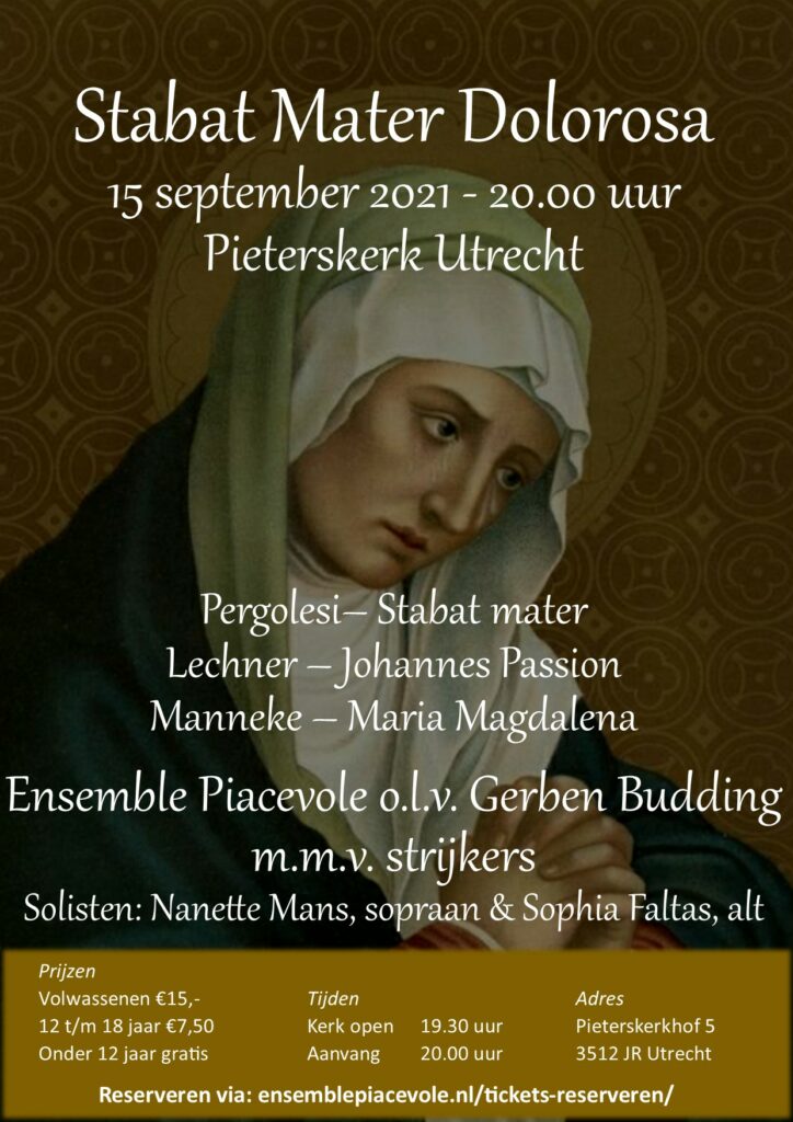 onenigheid liefdadigheid Makkelijk te lezen Ensemble Piacevole concerteert op Gedenkdag van de Zeven smarten van Maria  - Gerben Budding